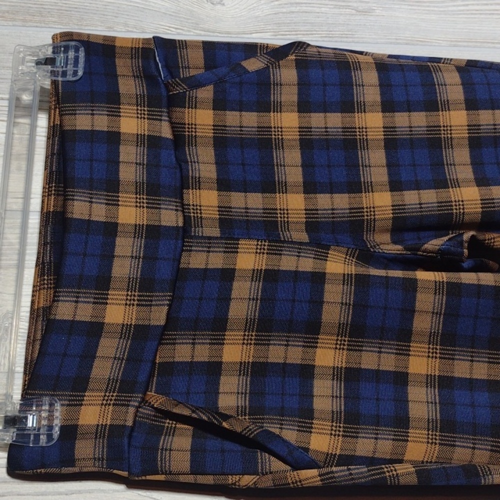 High Rise Plaid Stretch Pants - Picture 2 of 11